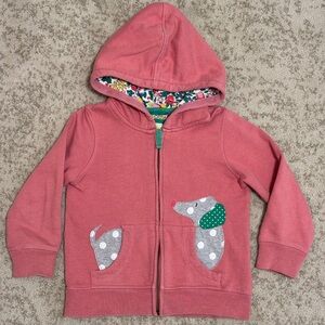 Mini Boden Zip Sweatshirt Hoodie w/Dog Appliqué on Pocket size 4/5